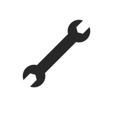 simple spanner silhouette service icon logo