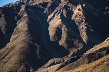 Closeup image of mountain at Chandra taal lake, Himachal Pradesh. mountains, patterns, abstract 