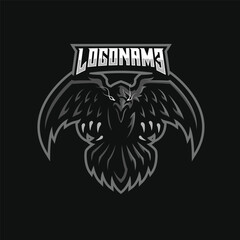 crow mascot logo illustration