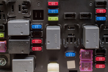 Block of relays and fuses of the car.