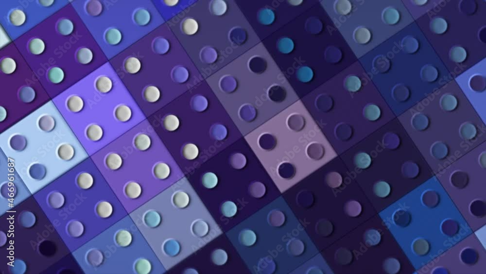 Poster background of blocks squares. motion. background of squares with dots flashing in different colors. 