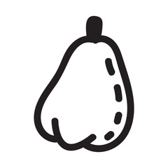 Pumpkin black and white icon. Doodle Pumpkin sketch. Vector illustration of vegetable outline.