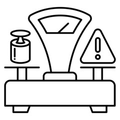 Mechanical Counter Double Pan ScalesConcept, Needle Type Counter Scale Vector Icon Design, Weight Measuring device Error Symbol, Mass balances Sign, calibration and Vibration Stock Illustration