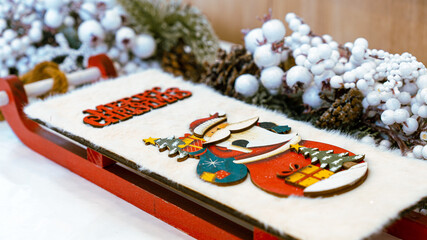 christmas decoration on the table