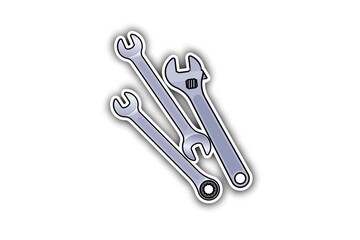 3D render illustration, Amazing picture of building tools with white blurry shadow background