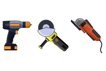 3D render illustration, Amazing picture of building tools with white blurry shadow background