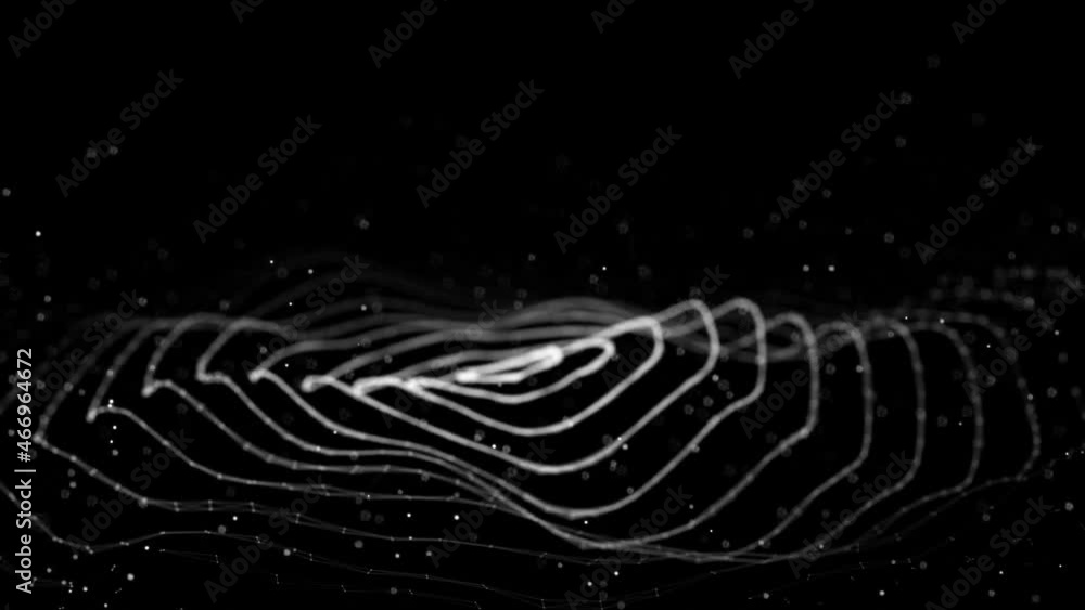 Poster 3d digital dynamic wave. technology wave. seamless flow digital structure. cyber technology backgrou