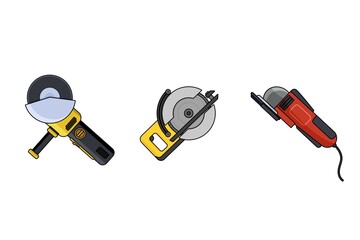 3D render illustration, Amazing picture of building tools with white blurry shadow background