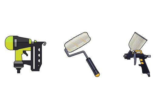 3D render illustration, Amazing picture of building tools with white blurry shadow background