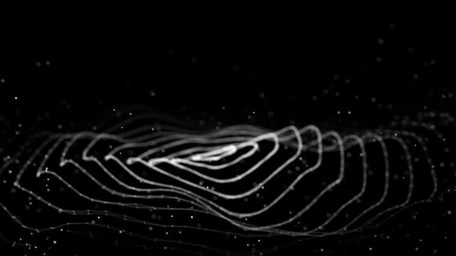 3D digital dynamic wave. Technology wave. Seamless flow digital structure. Cyber technology background. 3D rendering.