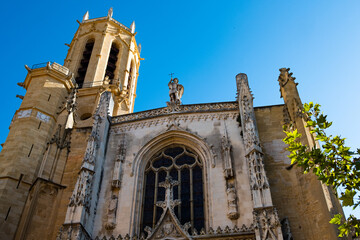 View at Paroisse Cathedrale Saint Sauveur Aix-en-Provence, France on September 28, 2021. The gothic...