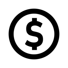 Fototapeta premium Dollar Currency Money Sign in a Circle Icon. Vector Image.