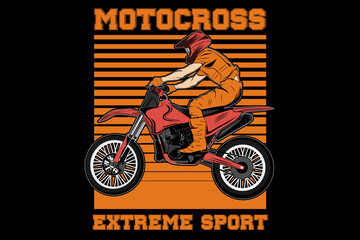 Fototapeta na wymiar Motocross extreme sport design vintage retro