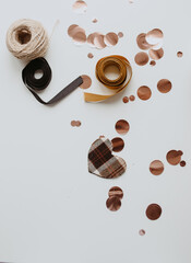 woman making diy garland for Christmas