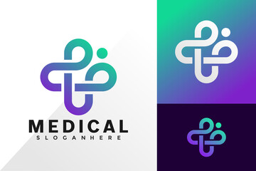 Medical health care logo vector design. Abstract emblem, designs concept, logos, logotype element for template