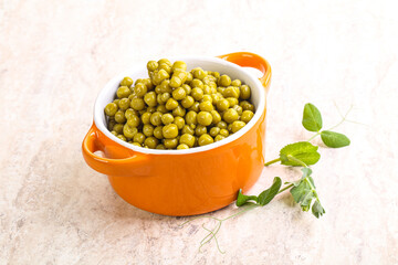 Marinated Green peas in the bowl