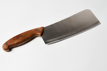 Meat cleaver knife isolated on white background