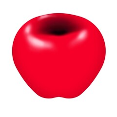 red apple on white