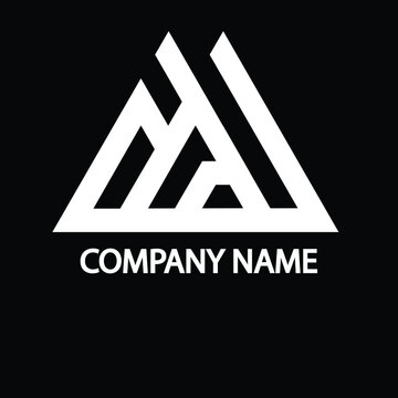 Monographic letter A alphabet and triangle  icon logo 