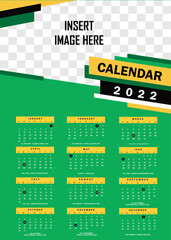 2022 calendar template. Easy to edit with vector file. Can use for your creative content. Especially for your next year calendar.