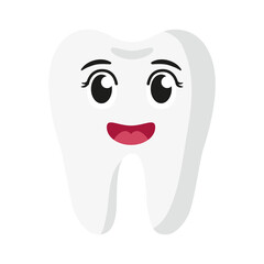 Vector cartoon cute smile characters of tooth.