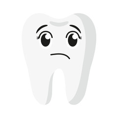 Vector cartoon cute disappointed characters of tooth.