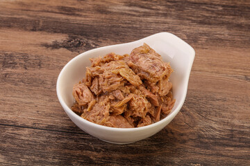 Canned tuna fillet for salad