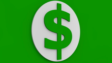Concept of dollar sign in green color