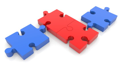 Concept of colorful puzzle pieces