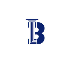 Letter B, Law Firm pillar, Creative Blue Color Logo Design, Company Business Concept