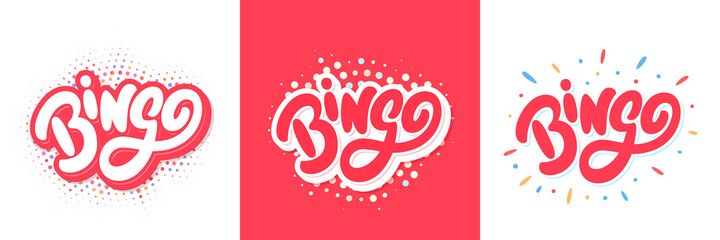 Bingo. Vector handwritten lettering set.