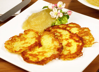 Crispy Potato Pancakes with Apple Sauce