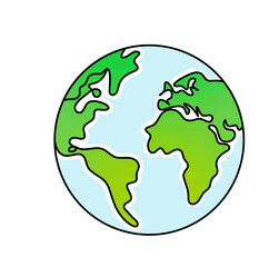 Abstract color planet Earth as line drawing on white as background. Vector