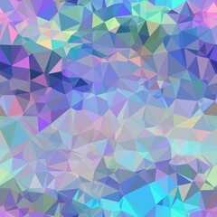 Seamless iridescent triangle pattern for surface pattern print. High quality illustration. Blue and purple holographic vivid trendy swatch. Funky contemporary graphic tile for background or textile.