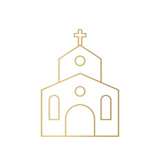 golden catholic church icon- vector illustration