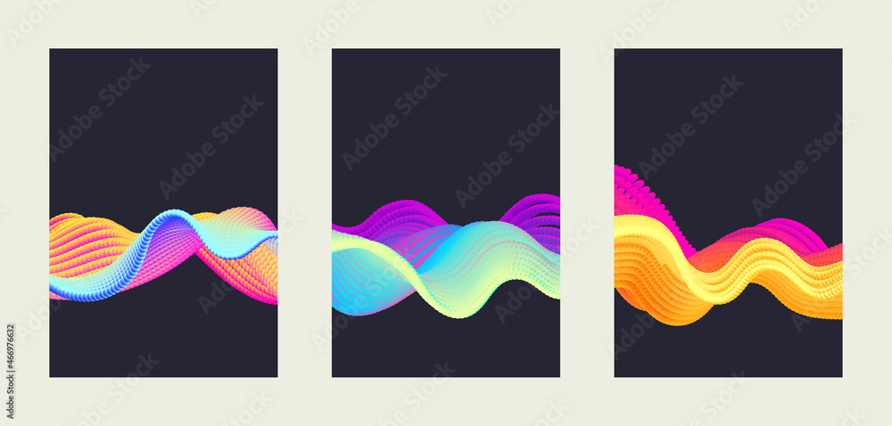 Aufkleber Vector abstract colorful flowing wave lines background. Design element for presentation. website template