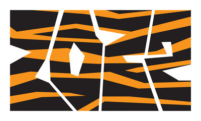 Calender date 2022 with tiger style stripes. Vector illustration in black and orange
