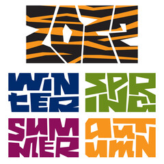 Season icon design Summer, Spring, Autumn, Winter. Vector illustration.