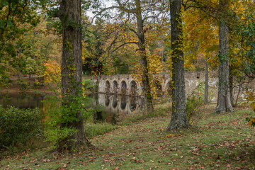 Stone arch bridge angle view