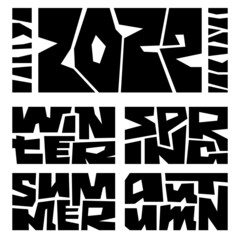 Season icon design Summer, Spring, Autumn, Winter. Vector illustration.