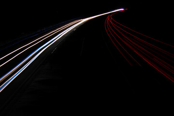 lights of cars with night. long exposure