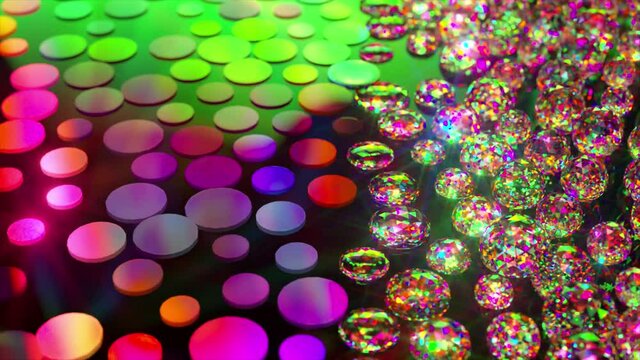 Colorful bubbles explode. 3d render