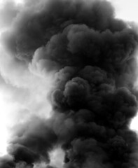 Black smoke in a fire
