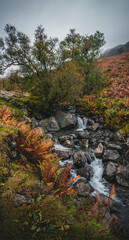 Waterfall during autumn, Lake District, UK