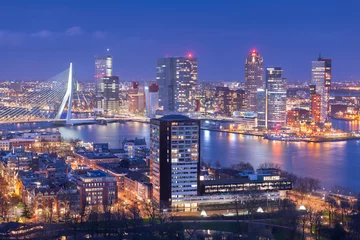 Abwaschbare Fototapete Rotterdam Skyline von Rotterdam, Niederlande