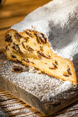 Sweet Christmas Cake Stollen , Festive Homemade Food