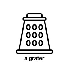 Icon of a kitchen grater, equipment and cooking utensils.