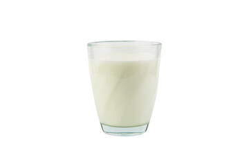 Glass of milk isolated on white background