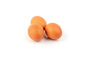 Chicken egg on white background