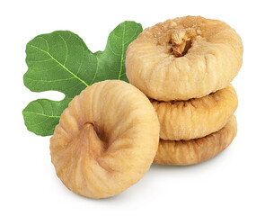 dried figs isolated on white background with clipping path and full depth of field